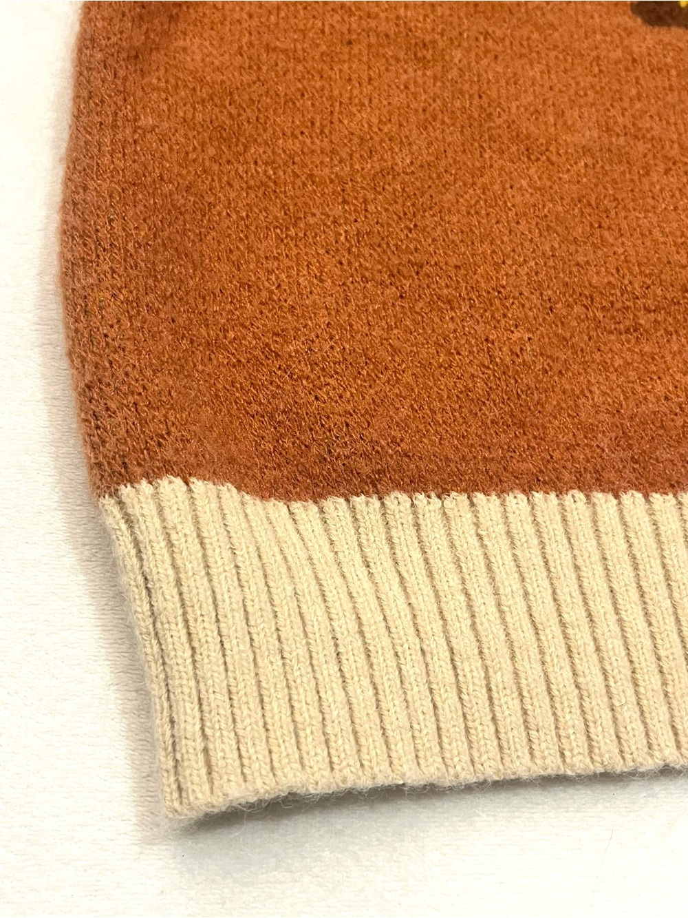 Mymore Women’s Western Cowgirl Cowboy Pullover Crewneck Tan Brown Orange Sweater - Picture 4 of 16